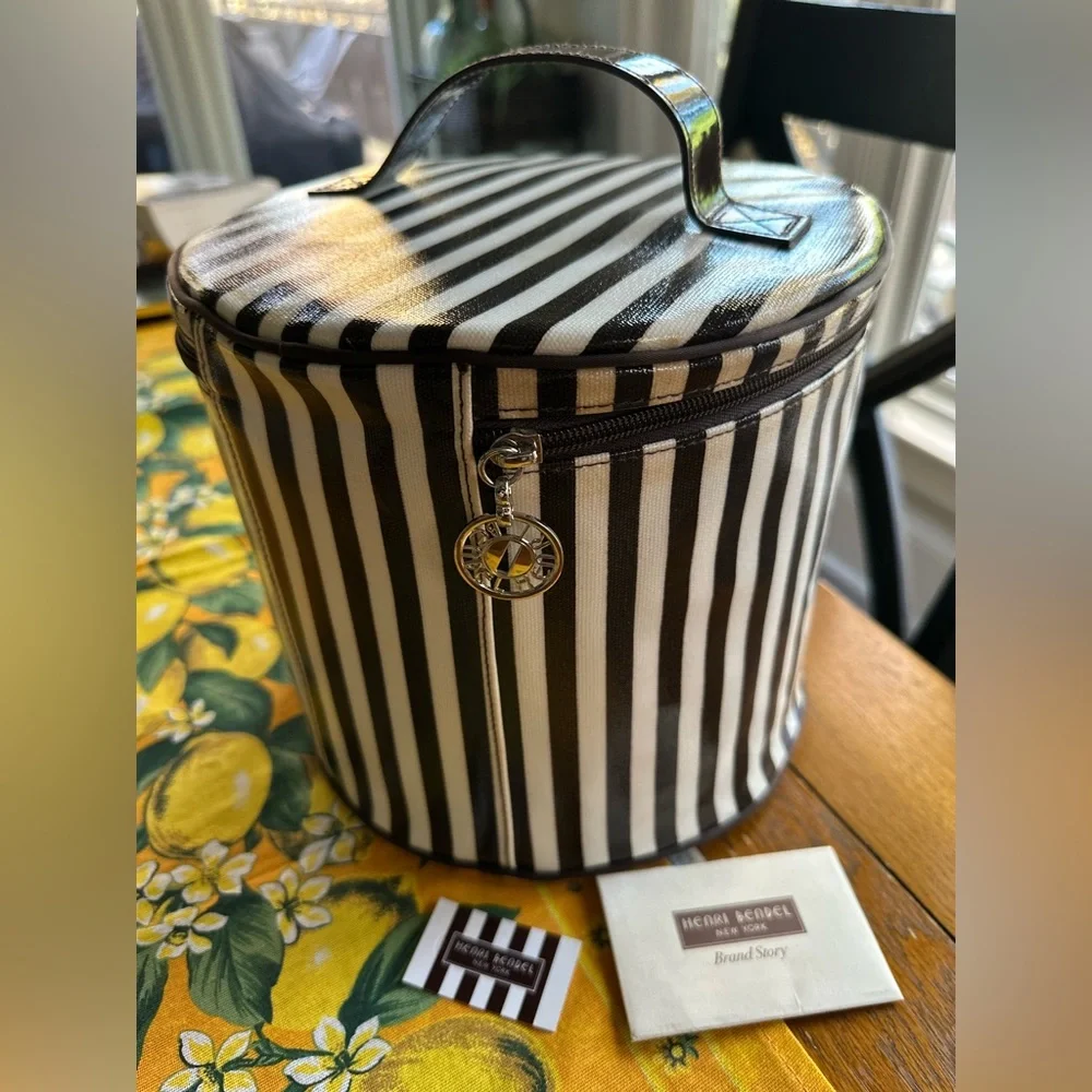 Henri Bendel Centennial Stripes Vintage Train Case Please Read